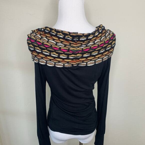 Missoni Off Shoulder Knit Top Long Sleeve Sz Small Multicolor/. - Picture 2 of 6